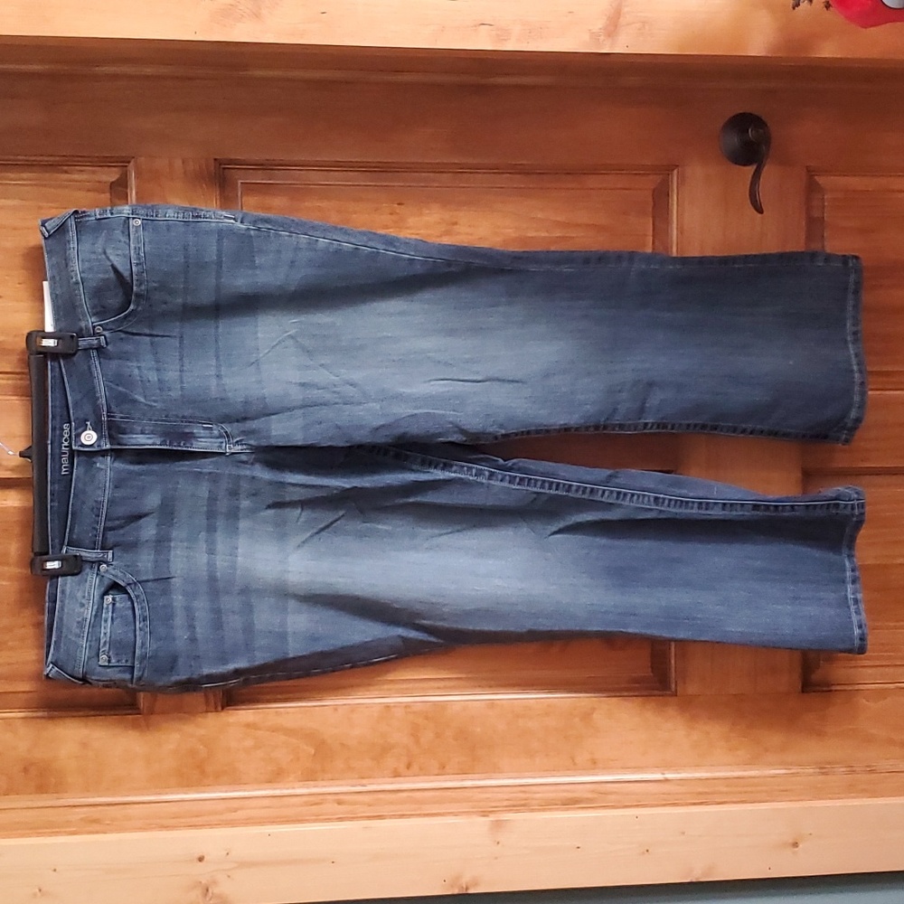 NWT Maurices Slim Boot Denim Flex Mid Rise Blue Jeans Size 24W Short